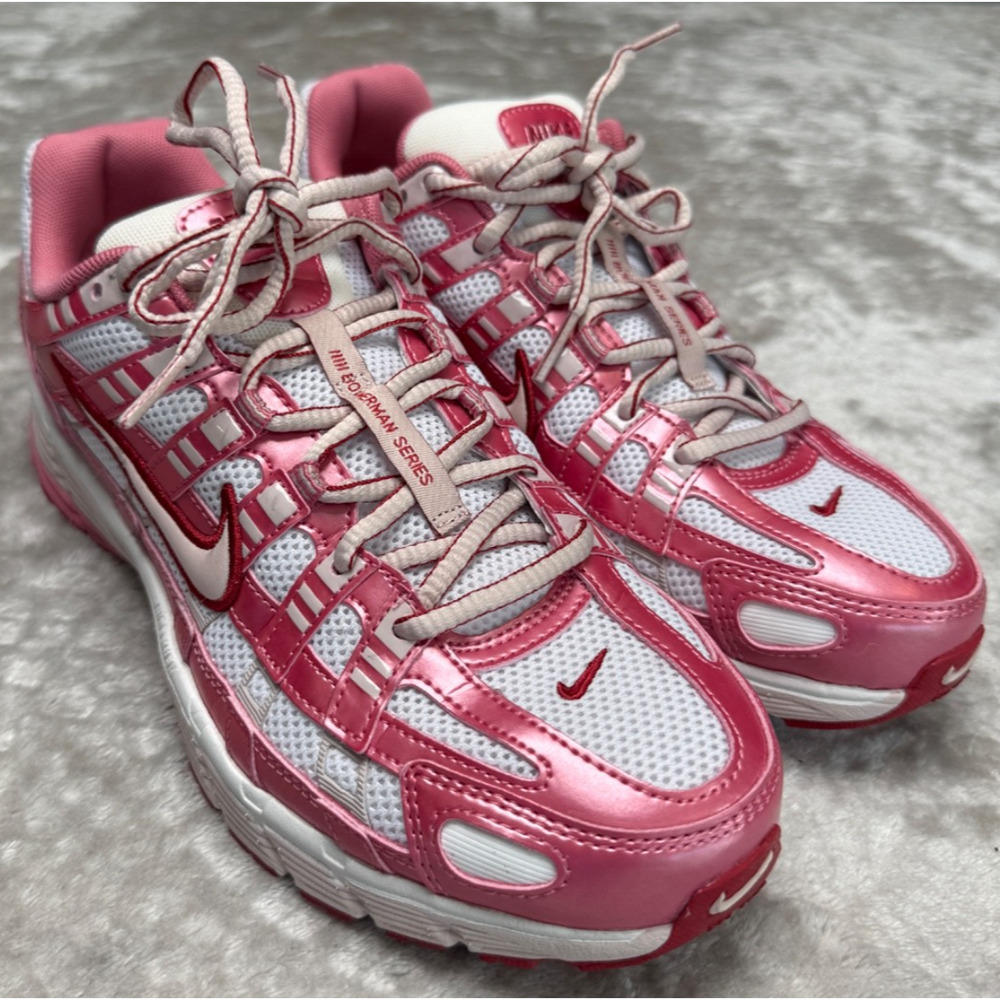 Nike P-6000 Summit White Peony Pink Metallic Sneakers Womens Size 9.5 IO3496-100